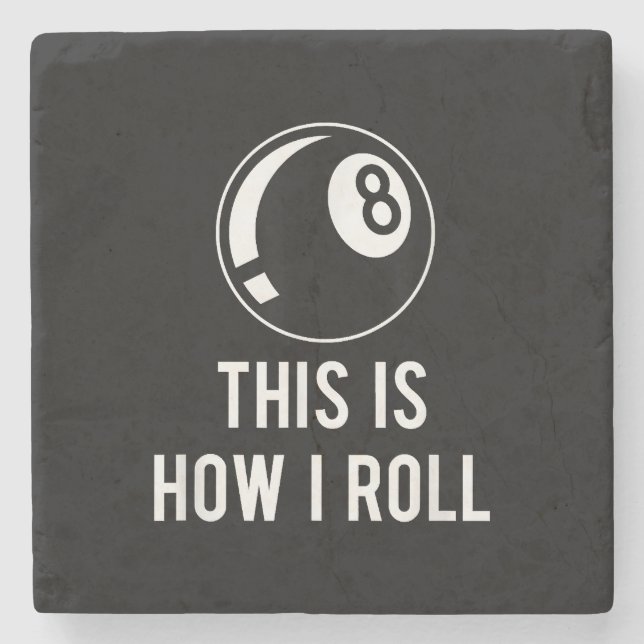 Billard Design für Poolspieler Retro 8 Ba. Steinuntersetzer (Vorderseite)