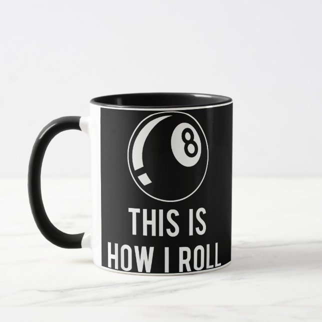 Billard Design für Poolspieler Retro 8 Ba. Tasse (Links)