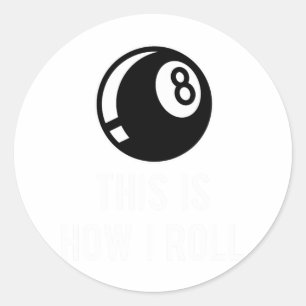 Billard Design für Poolspieler Retro 8 l Runder Aufkleber