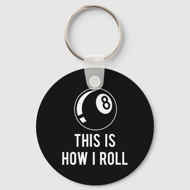 Billard Design für Poolspieler Retro 8 l Schlüsselanhänger (Vorderseite)