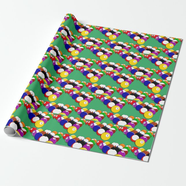 Billard Design Wrapping Paper Roll Geschenkpapier (Ungerollt)