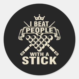Billard, die ich über Menschen mit einem Stick Poo Runder Aufkleber