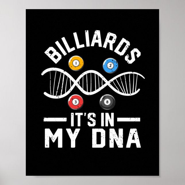 Billard Es ist in meiner DNA Funny Pool Poster (Vorne)