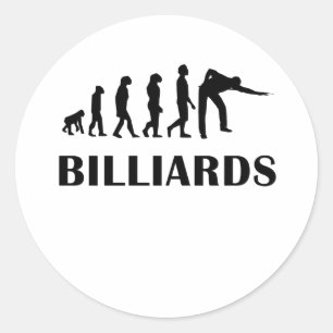 Billard-Evolution Runder Aufkleber