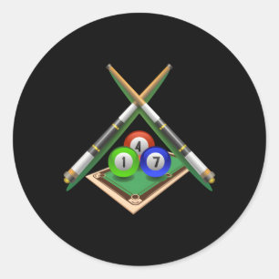Billard für Billardspiele Runder Aufkleber