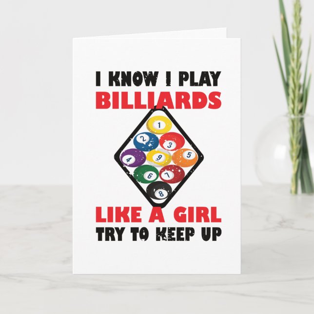 Billard Geschenke für Frauen Pool Spieler Billard Karte (Vorderseite)