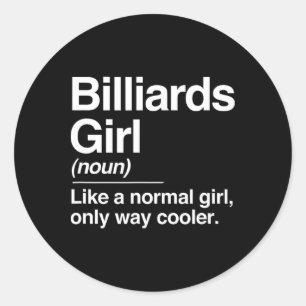 Billard Girl Definition nur Cooler Cue S Runder Aufkleber