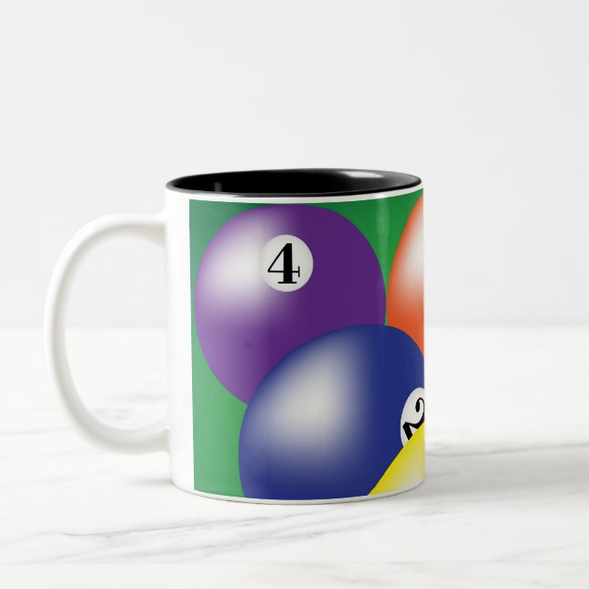 Billard-Hintergrund Zweifarbige Tasse (Links)