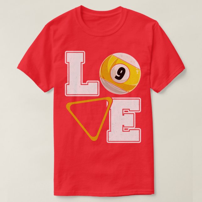 Billard Liebe Pool Player Billard Lover T-Shirt (Design vorne)