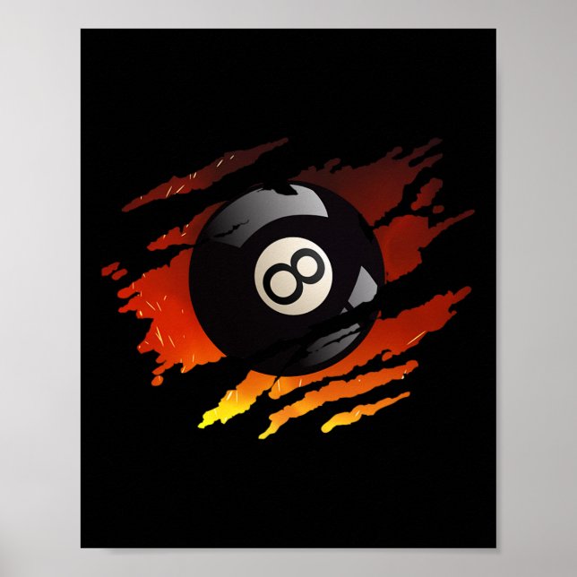 Billard Men 8 Ball Pool Pool League Snooker Eign Poster (Vorne)
