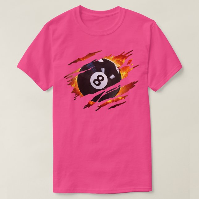Billard Men 8 Ball Pool Pool League T-Shirt (Design vorne)