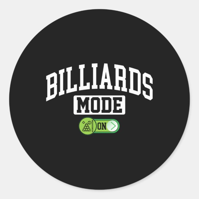Billard-Modus on - Funny Billiard Billiard Pool Pl Runder Aufkleber (Vorderseite)