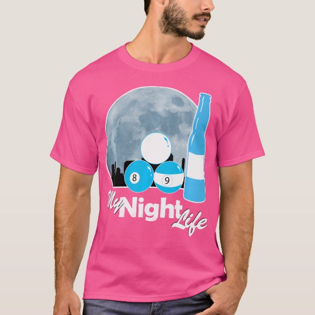 Billard Night Life 8 Ball 9 Billard T-Shirt (Vorderseite)