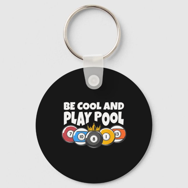 Billard oder Billard Cool Play Pool Funny Pool Schlüsselanhänger (Vorderseite)