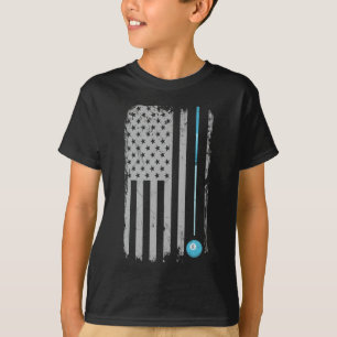 Billard Player - Billard 8 Ball Vintag American Fl T-Shirt