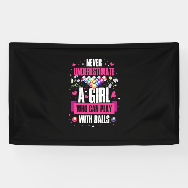 Billard Player Dieses Mädchen kann Billard Billard Banner (Horizontal)
