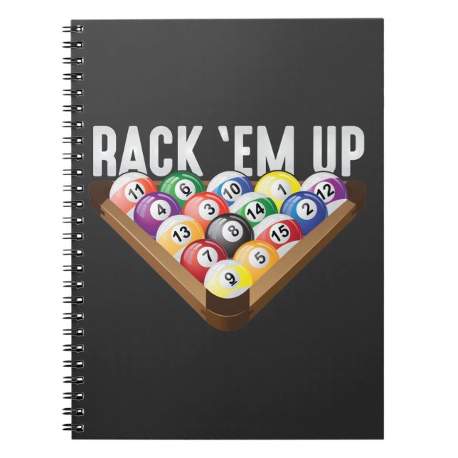 Billard Player Rack em Up Aight Ball Pool Notizblock (Vorderseite)
