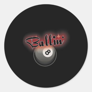 Billard Pool 8 Ball S Runder Aufkleber