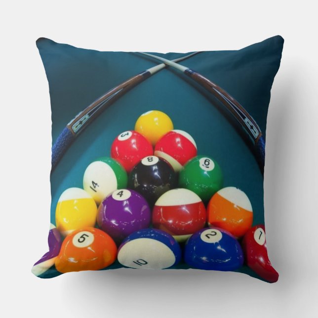 Billard-Pool-Ball-quadratisches Wurfs-Kissen Kissen (Vorderseite)
