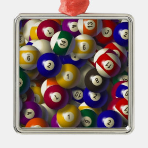 BILLARD-POOL-BALL-WEIHNACHTSverzierung Silbernes Ornament
