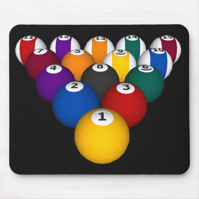 Billard/Pool-Bälle - kundenspezifisches Mousepad (Vorne)