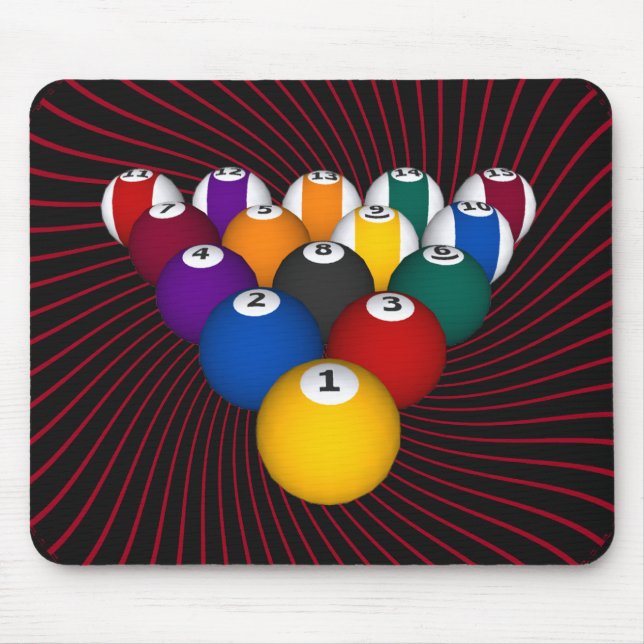 Billard/Pool-Bälle: Kundenspezifisches Mousepad: Mousepad (Vorne)