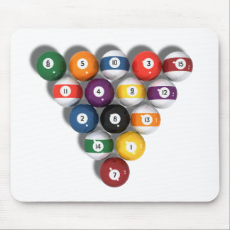 Billard/Pool-Bälle mit Tropfen-Schatten: Mousepad