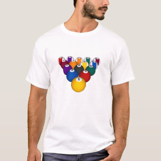 Billard/Pool-Bälle - weißer T - Shirt
