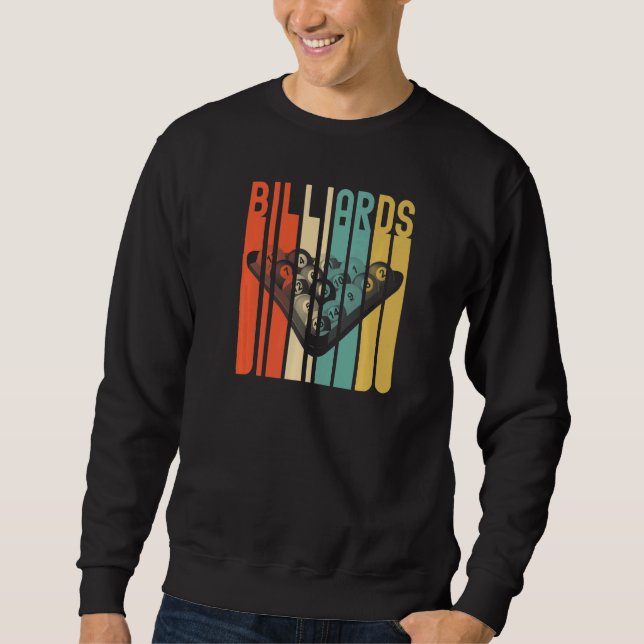 Billard Pool Bar Sports Retro 8 Ball Stick Playa Sweatshirt (Vorderseite)