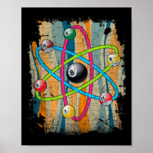 Billard Pool Hall Sport Bar Atom Shooting 8 Bal Poster