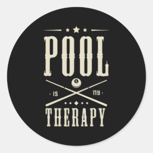 Billard Pool ist mein therapeutisches Sprichwort Runder Aufkleber