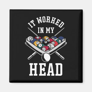 Billard Pool Player Ball, der in meinem Kopf funkt Magnet
