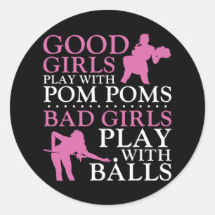Billard Pool Player Ball Girl Good Girl Play Runder Aufkleber