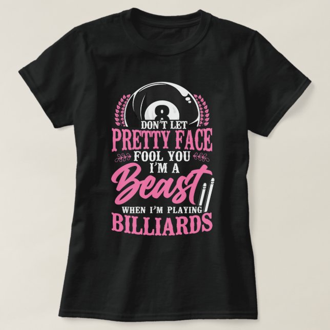 Billard Pool Player Ball Vater Mama 8 Ball 9 Ball T-Shirt (Design vorne)