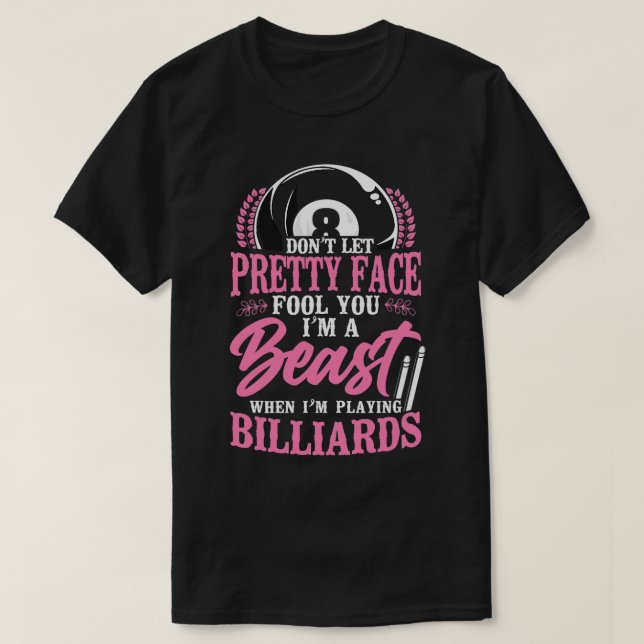 Billard Pool Player Ball Vater Mama 8 Ball 9 Ball T-Shirt (Design vorne)
