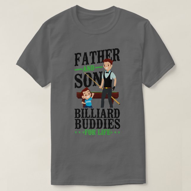 Billard Pool Player Ball Vater Sohn Vater und Sohn T-Shirt (Design vorne)