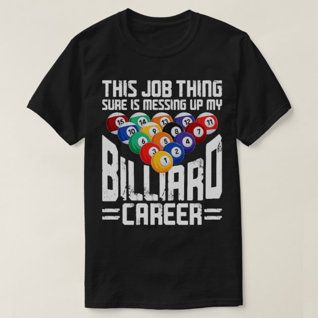 Billard Pool Player Ball Vintag 9 T-Shirt (Design vorne)