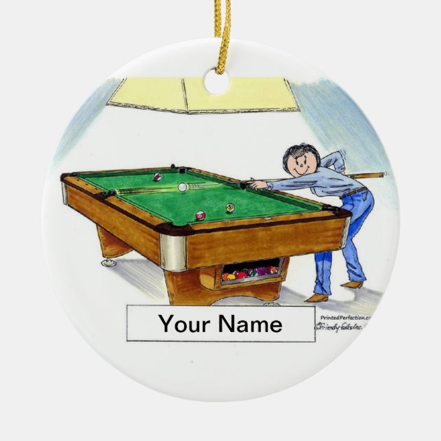 Billard, Pool Player - Weiblich Keramikornament (Vorne)