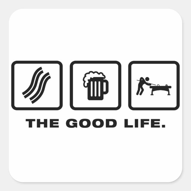 Billard / Pool Quadratischer Aufkleber (Vorderseite)