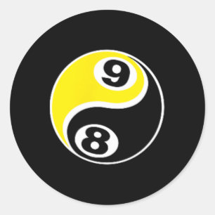 Billard Pool Shirt 8 Ll 9 Ll Skull T-Shirt Runder Aufkleber