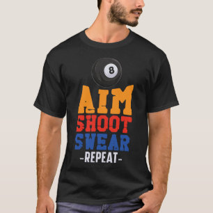 Billard Pool Spieler Ball 8 Ball Vintage Ziel Schi T-Shirt
