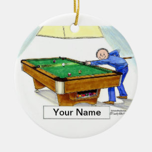 Billard, Pool-Spieler - Mann Keramik Ornament