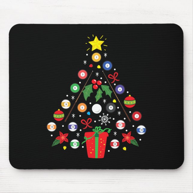 Billard Pool Spieler Weihnachtsschmuck Treff Mousepad (Vorne)