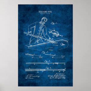 Billard Poster Patent Art Nr. 7 Poolzimmer Dekorat