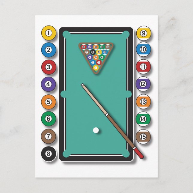 Billard Postkarte (Vorderseite)