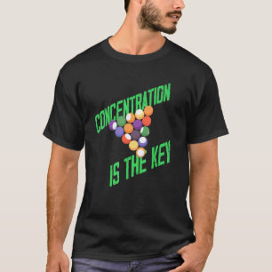 Billard Queue Konzentrationsdesign T-Shirt