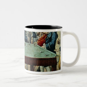 Billard, Radierung des 18. Jahrhundertsdurch Zweifarbige Tasse