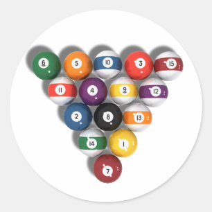 Billard / Schwimmbälle mit Drop Shadow: Runder Aufkleber
