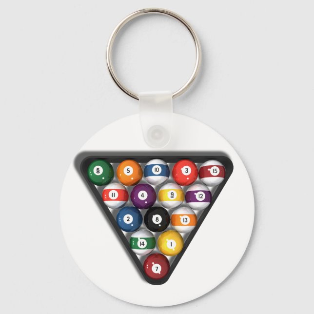 Billard / Schwimmbälle mit Drop Shadow: Schlüsselanhänger (Vorderseite)