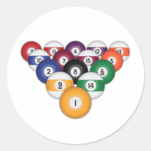 Billard / Schwimmbälle: Runder Aufkleber